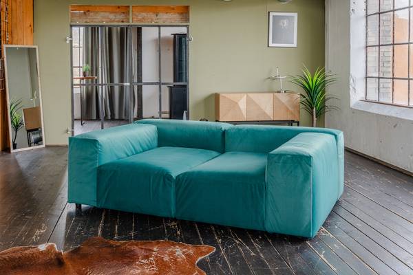 Modulsofa MIA Grün - Webstoff - Samt - Polypropylen - 306 x 72 x 120 cm