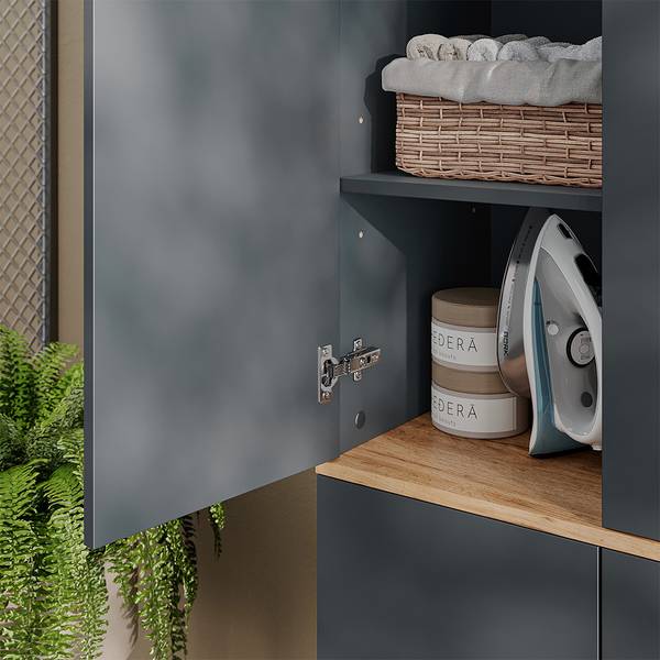 Mehrzweckschrank Viktor 62173 Braun - Grau - Holzwerkstoff - 68 x 189 x 41 cm