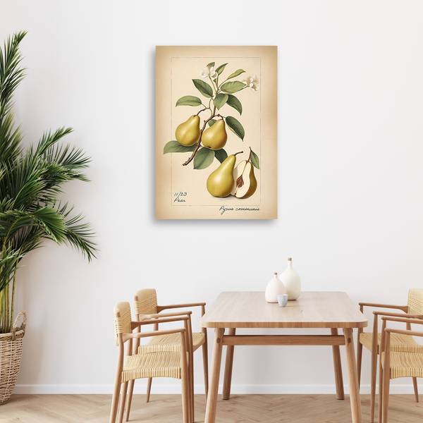 Tableau déco fruits vintage poire 80 x 120 cm
