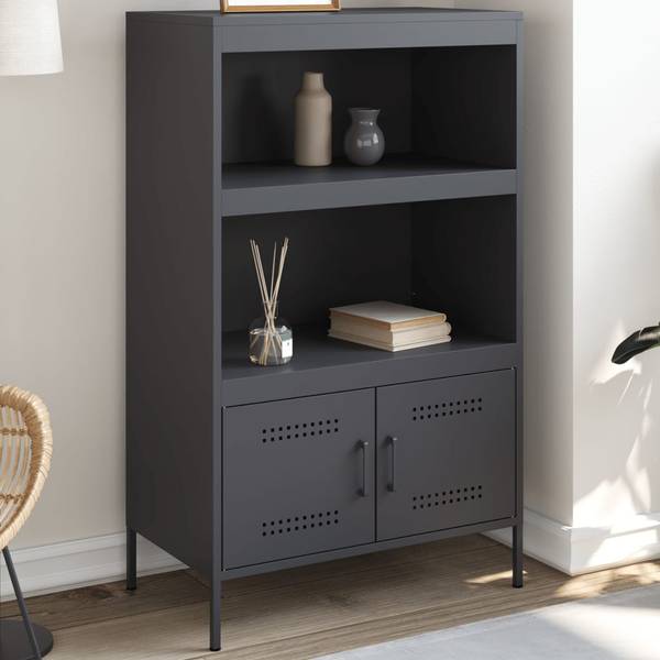 Highboard DE9771 Grau - Metall - 39 x 113 x 68 cm