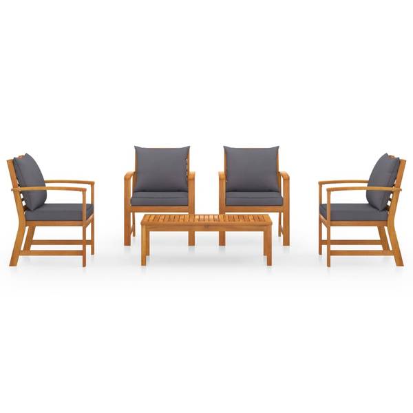 Gartenmöbel-Set 3009696-3 (5-teilig) Braun - Dunkelgrau - Grau
