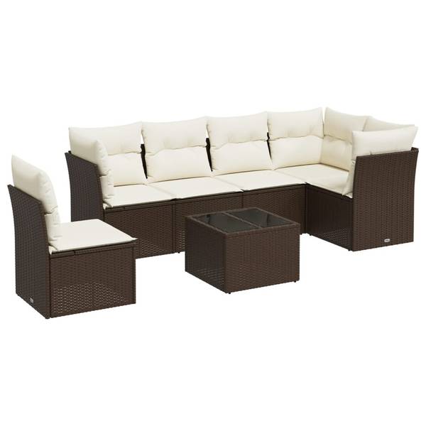 Garten-Lounge-Set 3035166-2 7-teilig Braun - Creme