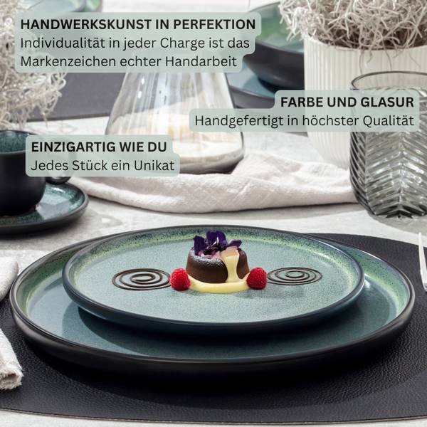 Dessertteller Set Malmö - 6 teilig Grün - Stein - 21 x 2 x 21 cm