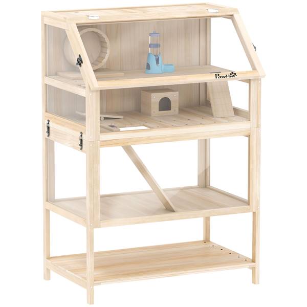 Hamsterkäfig D51-511V90ND Braun - Massivholz - 53 x 117 x 80 cm