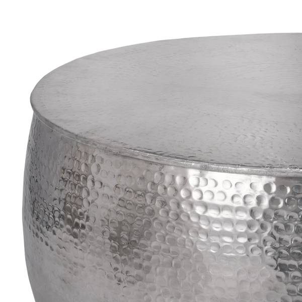 Couchtisch Silber - Samt - Aluminium - 90 x 45 x 90 cm