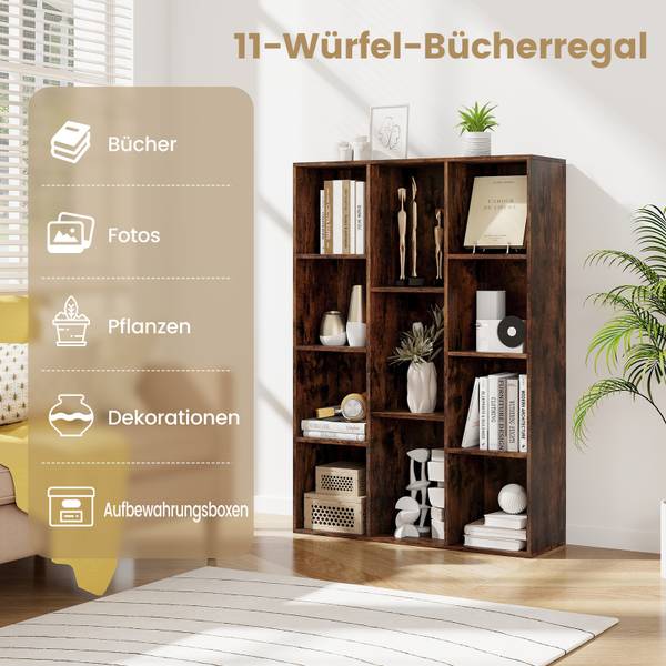 Bücherregal ON32925 Braun - Holzwerkstoff - 24 x 106 x 74 cm