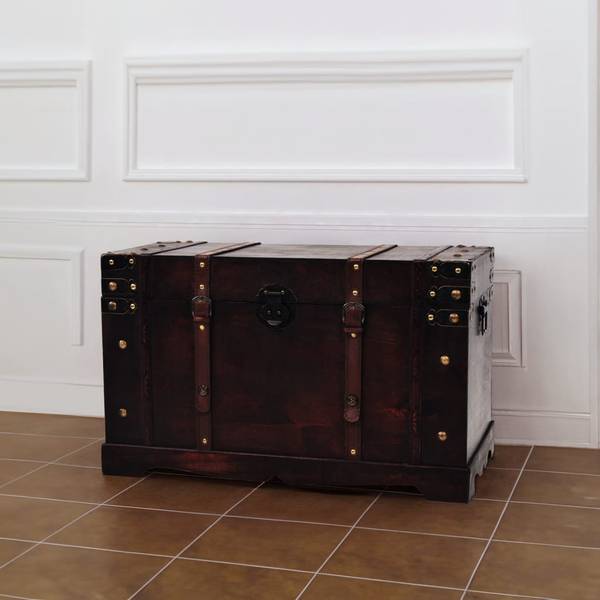Truhe M656812 Braun - Massivholz - 66 x 38 x 40 cm
