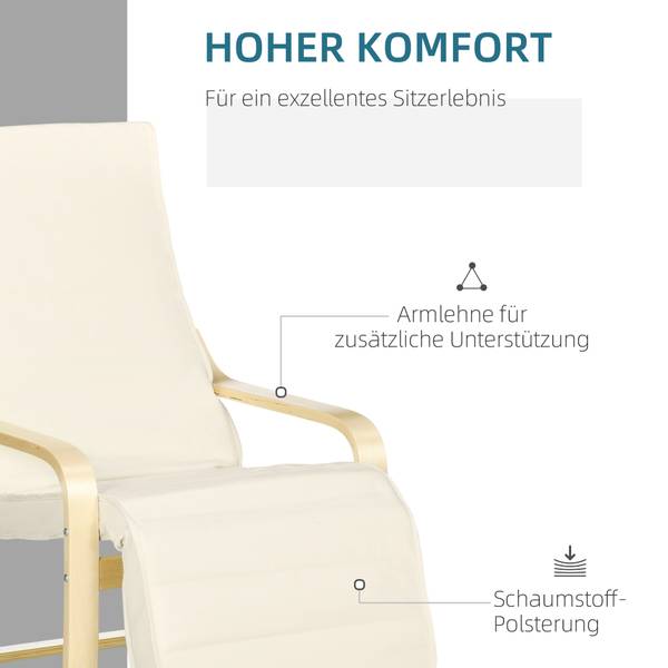 Relaxsessel BB3666 Weiß - Metall - 61 x 23 x 81 cm