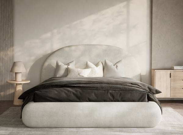 Lit Maumere Crème - Largeur de la surface de couchage : 160 cm
