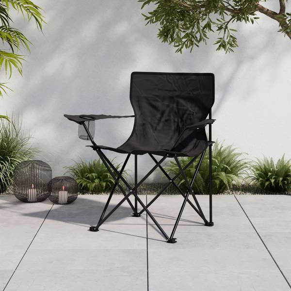Campingsessel BLACKY Schwarz - Metall - Textil - 80 x 80 x 51 cm