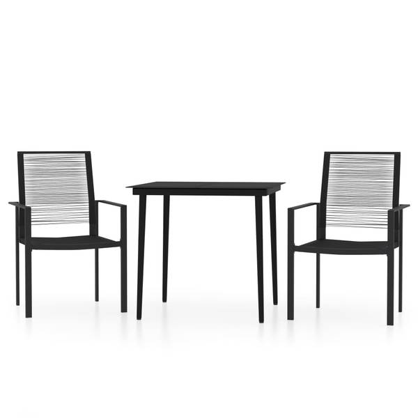 Garten-Essgruppe 3099203 (3-teilig) Schwarz - Stahl - 80 x 74 x 80 cm