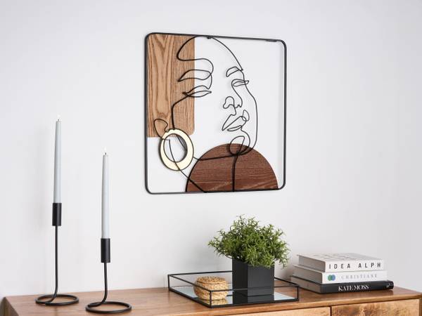 Wandobjekt CALIFORNIUM Beige - Schwarz - Braun - Metall - 50 x 50 x 50 cm