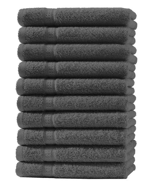 10er Set Handtücher Frottee 50x100 cm Anthrazit