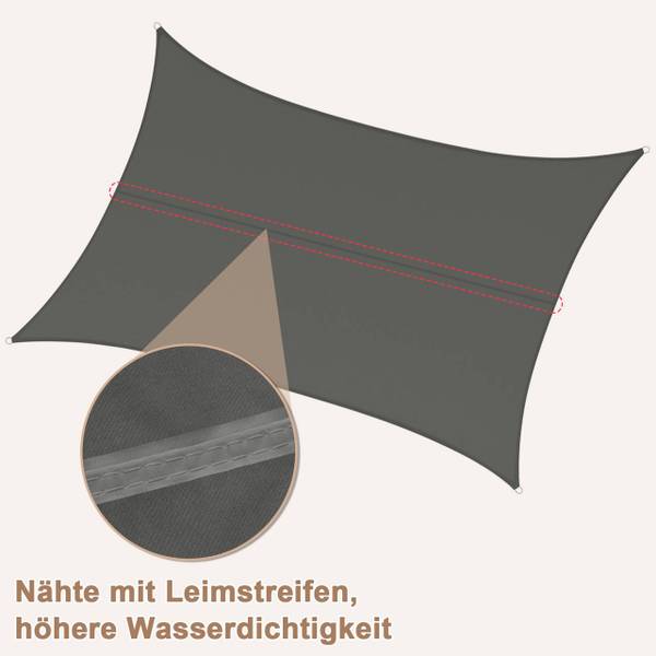 Sonnensegel Ahmet Grau - Textil - 300 x 1 x 300 cm