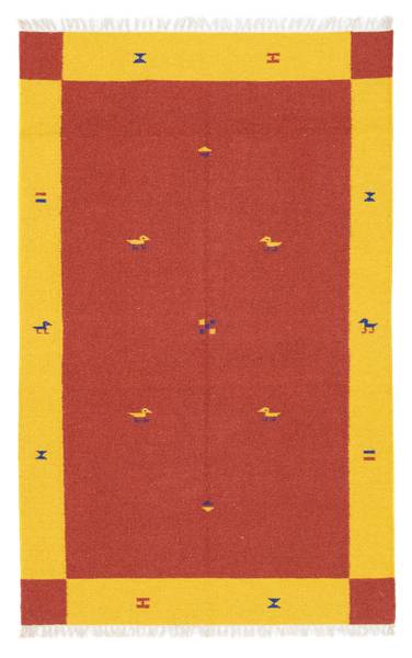 Handgewebt Kelimteppich Rot - Wolle - 120 x 1 x 180 cm