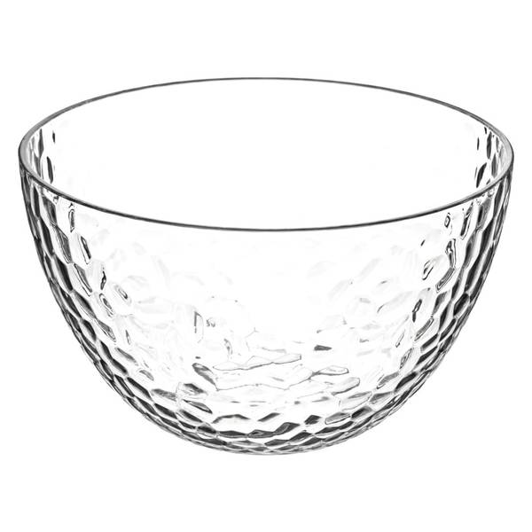 Transparente gehämmerte Salatschüssel ES Kunststoff - 15 x 9 x 15 cm