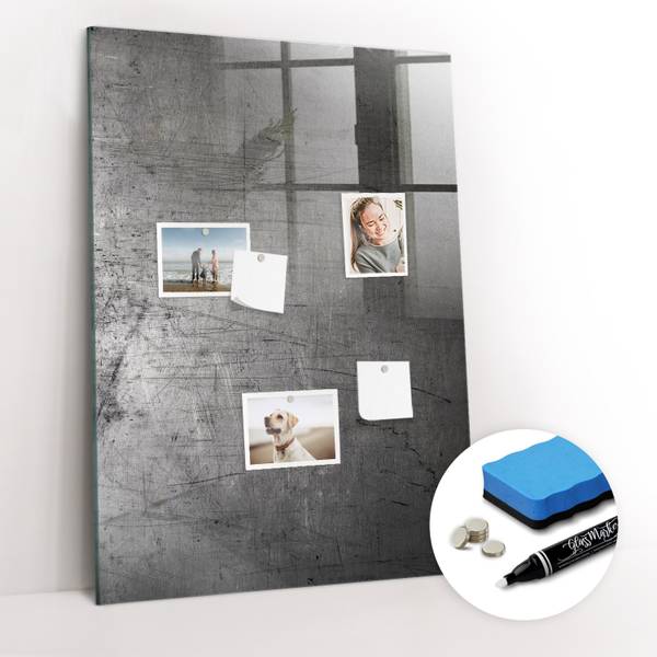 Memoboard Zerkratztes Metall 70 x 100 cm