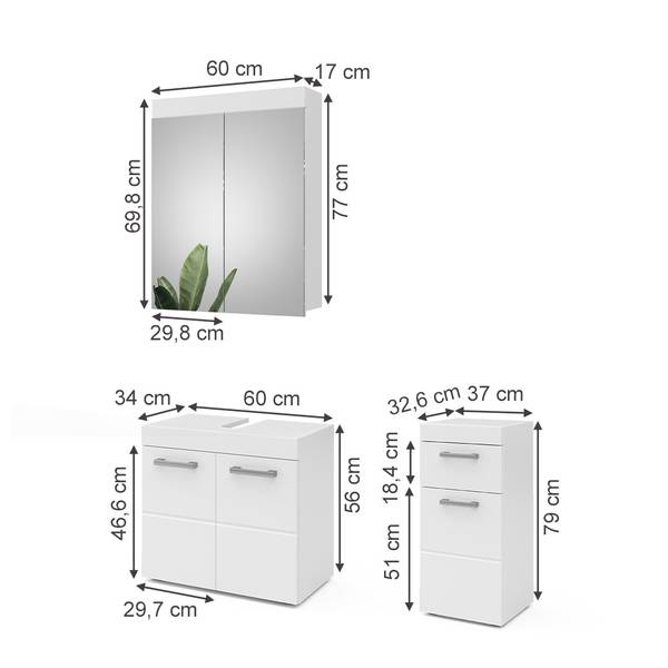 Meubles bain Luna 38780 Blanc