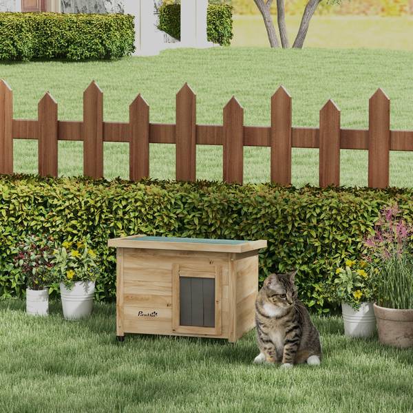 Katzenhaus 784V00YL Gelb - Massivholz - 57 x 43 x 45 cm