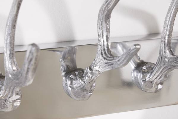 Wandgarderobe DEER Silber - Aluminium - 50 x 15 x 8 cm