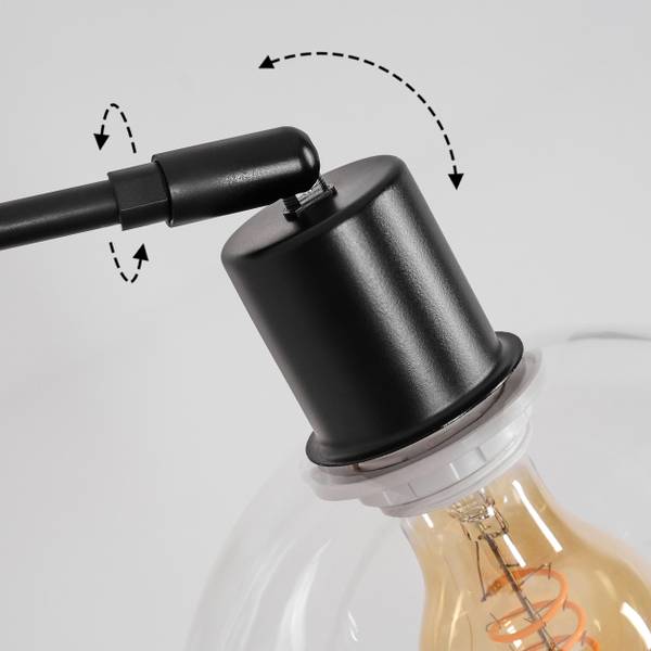 Stehlampe Cesaro Aluminium - Klarglas - Marmor - 45 x 170 x 120 cm