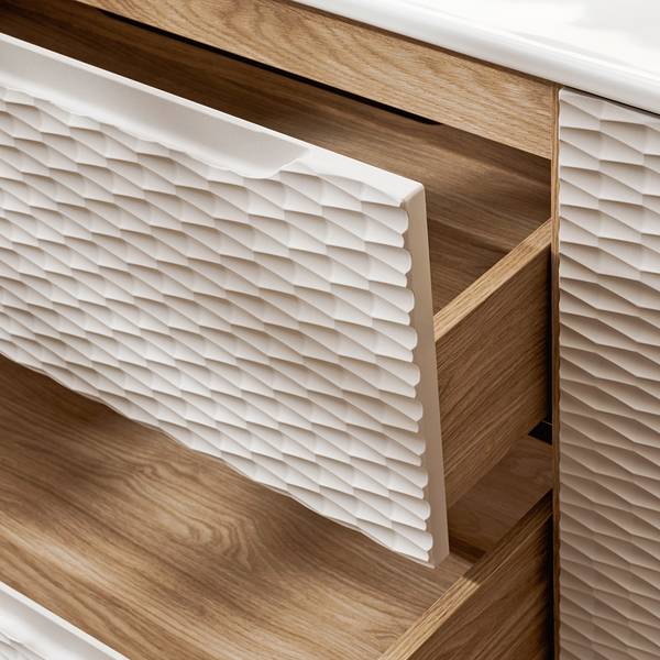 Doppelwaschtisch OLUO-56-6 Beige - Holzwerkstoff - 120 x 78 x 46 cm