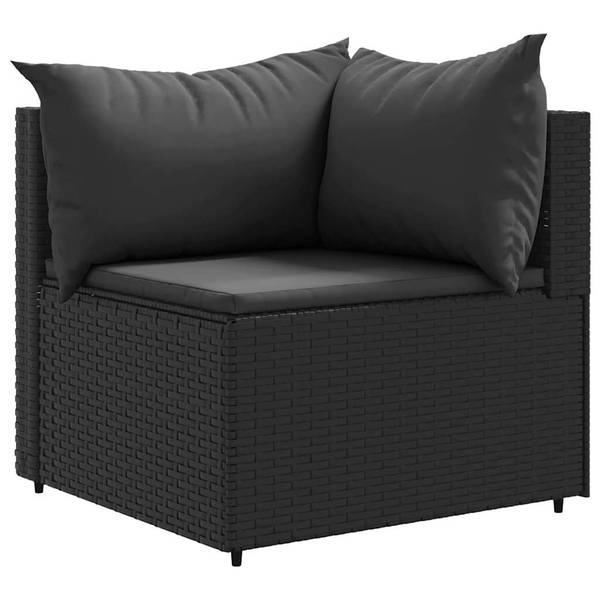 Loungeset 3043051-2 set van 7 zwart - staal - 63 x 57 x 63 cm
