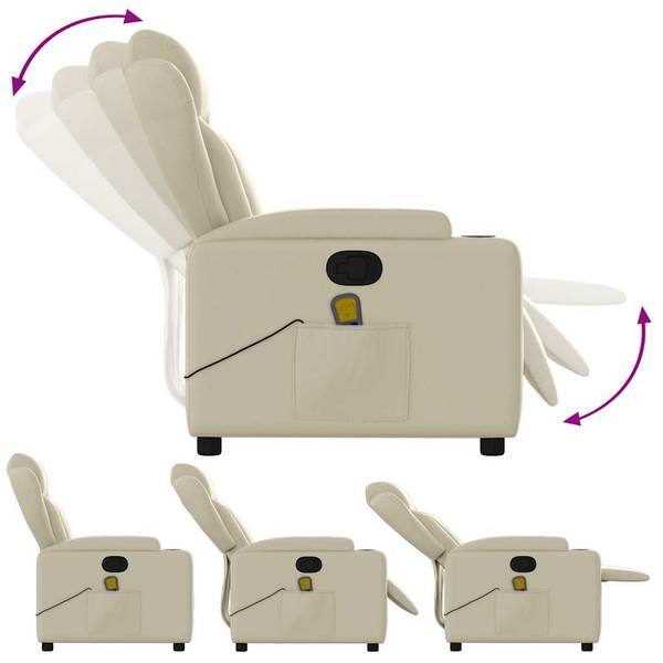 Fauteuil inclinable de massage 3032462 Crème - Blanc