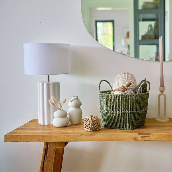 Aufbewahrungskorb, Papiergeflecht Grün - Papier - 26 x 18 x 26 cm