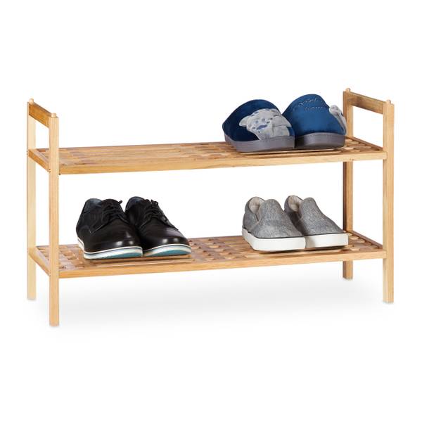 Schuhregal stapelbar Walnuss Braun - Holzwerkstoff - 69 x 41 x 27 cm