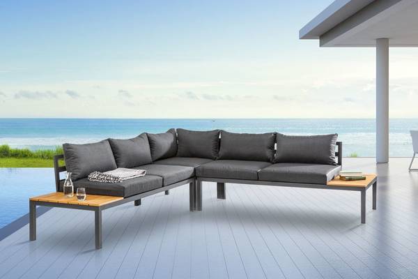 Sitzgruppe MIAMI LOUNGE Grau - Polyester - 240 x 77 x 240 cm