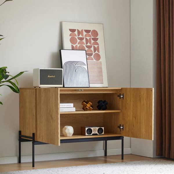Sideboard Romy Braun - Holzwerkstoff - 100 x 75 x 40 cm