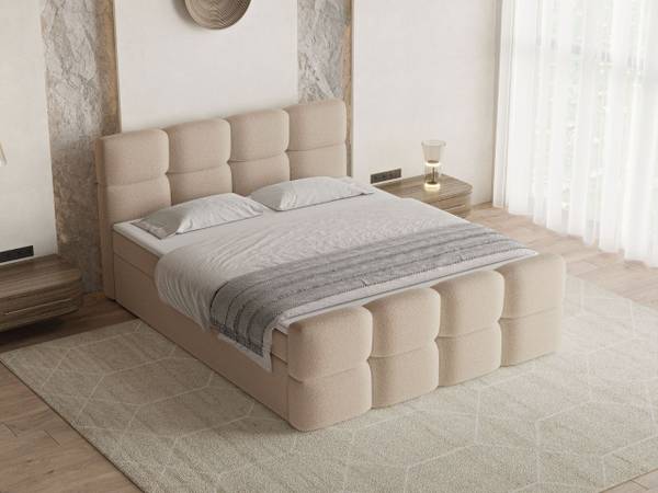 Boxspringbett RIVON Beige - Liegefläche Breite: 180 cm