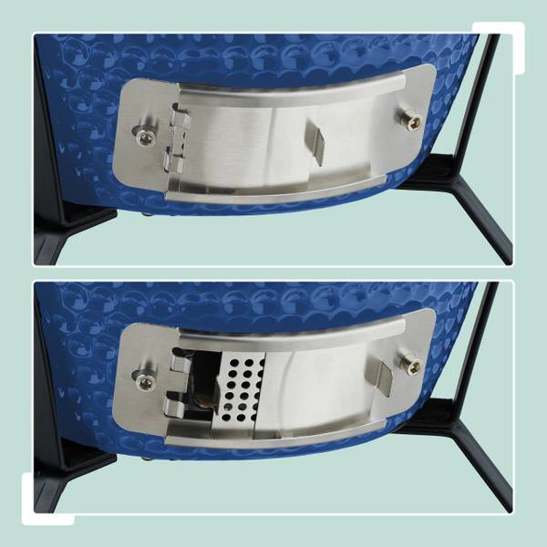 Kamado Grill aus Keramik Schwarz - Blau