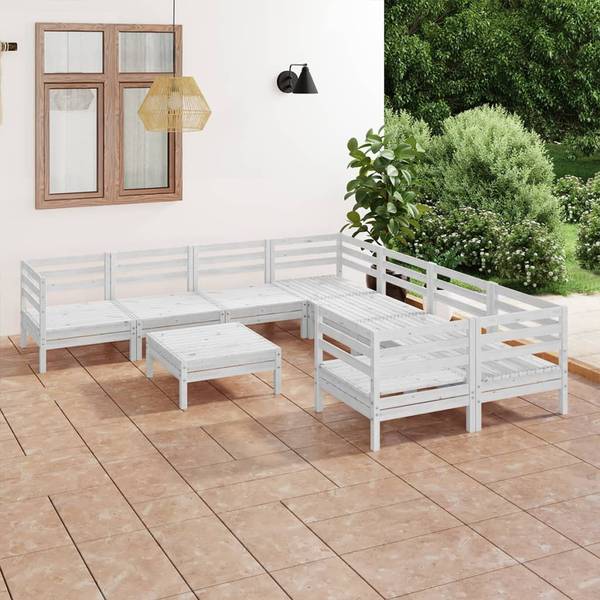 meubles de jardin  3010599 (lot de 9) Blanc - Pin - 64 x 29 x 64 cm