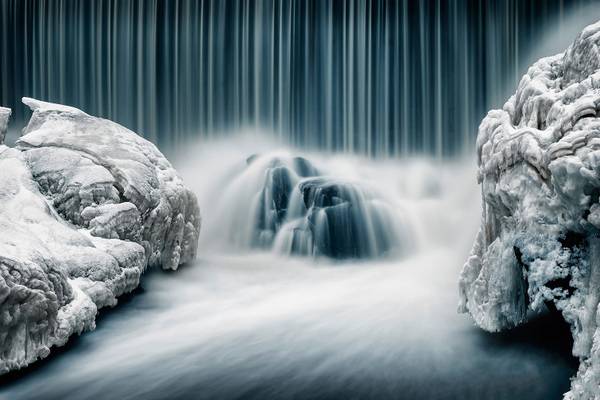 Tableau Cascade de glace 45 x 30 x 2 cm - Fibres naturelles