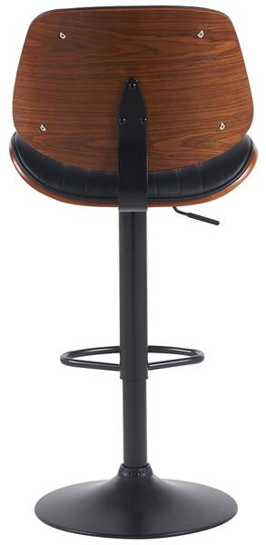 Barkrukken Clawson set van 2 zwart - walnoothouten look - zwart - set van 2 - kunstleer