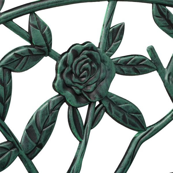 Tuinbank 2 zits rozen zwart - groen - aluminium - gietijzer - 99 x 79 x 56 cm
