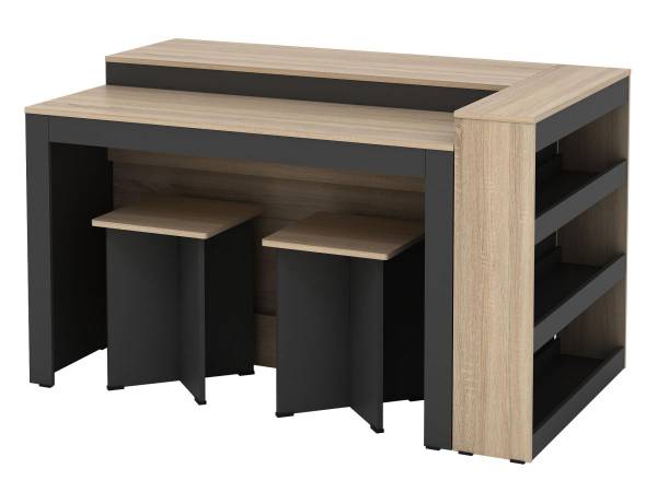 Kücheninsel NUSICE Schwarz