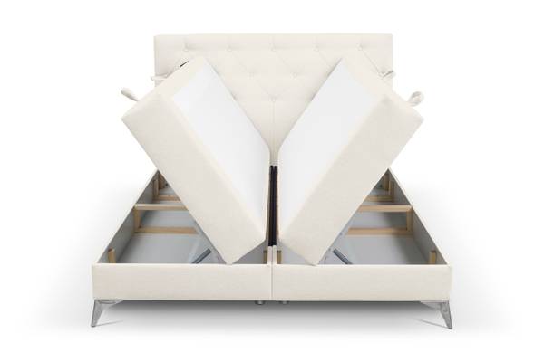 Boxspringbett Lilotte Taschenfederkern Ecru - Breite: 140 cm