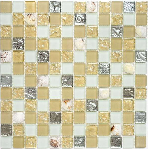Mosaikfliesen 82B-0112 Beige - Glas - 30 x 30 x 30 cm