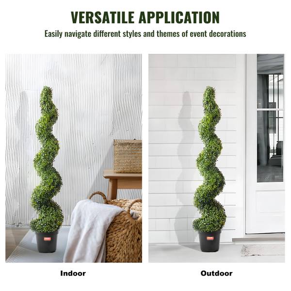 Kunstbaum Buchsbaum 152.4cm 2er-Set Grün - Kunststoff - 46 x 37 x 94 cm