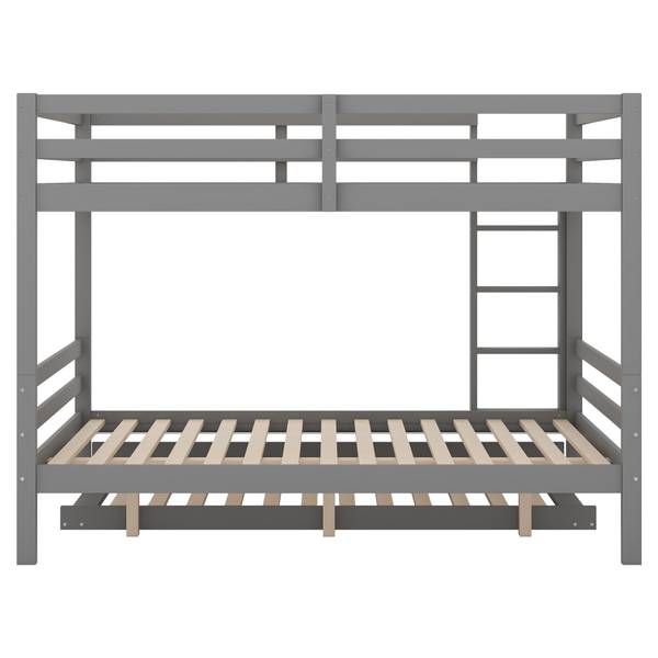 Etagenbett-O28114 Grau - Massivholz - 150 x 150 x 205 cm
