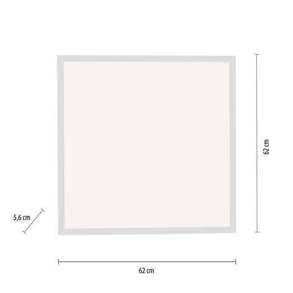Deckenleuchte Q-Flag Weiß - Aluminium - 62 x 6 x 62 cm