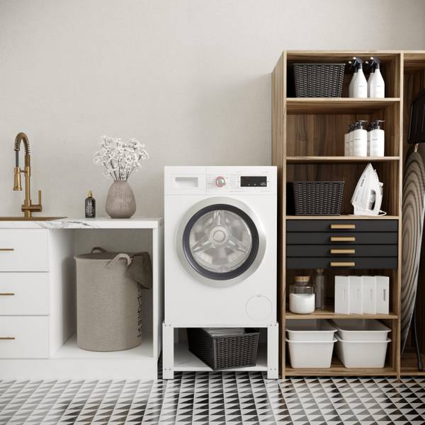 Waschmaschinen Untergestell Ecoslim Weiß - Metall - 63 x 31 x 54 cm