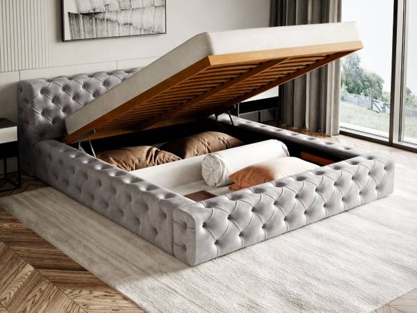 Polsterbett PALINI Grau - Liegefläche Breite: 180 cm