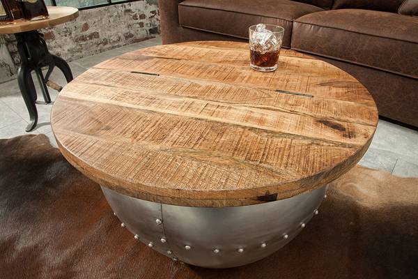 Couchtisch DRUMP STORAGE Braun - Mango - 68 x 44 x 68 cm