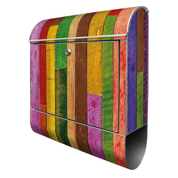Briefkasten Stahl Holz Collage Bunt kaufen