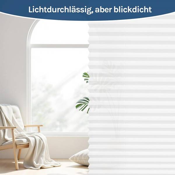 Plissee PS5693 Klemmfix Weiß - 60 x 130 cm