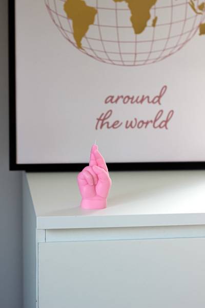 Bougie Bébé Croiser les doigts Rose foncé